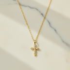 Gold Diamond Cross Necklace — Dainty Faith Pendant for Everyday Light by Stella Amoré