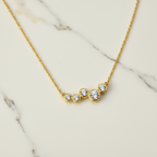 Cluster Smile Necklace by Stella Amoré • Dainty 14K Gold Pendant • Minimalist Layering Necklace • Bridesmaid Gift