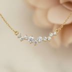 Curved Cluster Smile Layering  Necklace by Stella Amoré