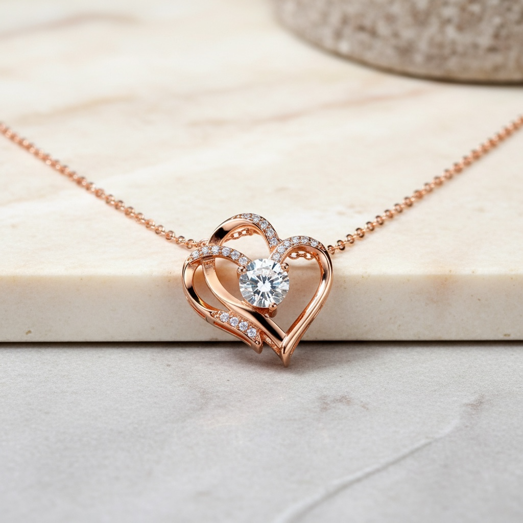 Heart Necklace • Dainty Gold Heart Necklace • Romantic Gift for Girlfriend