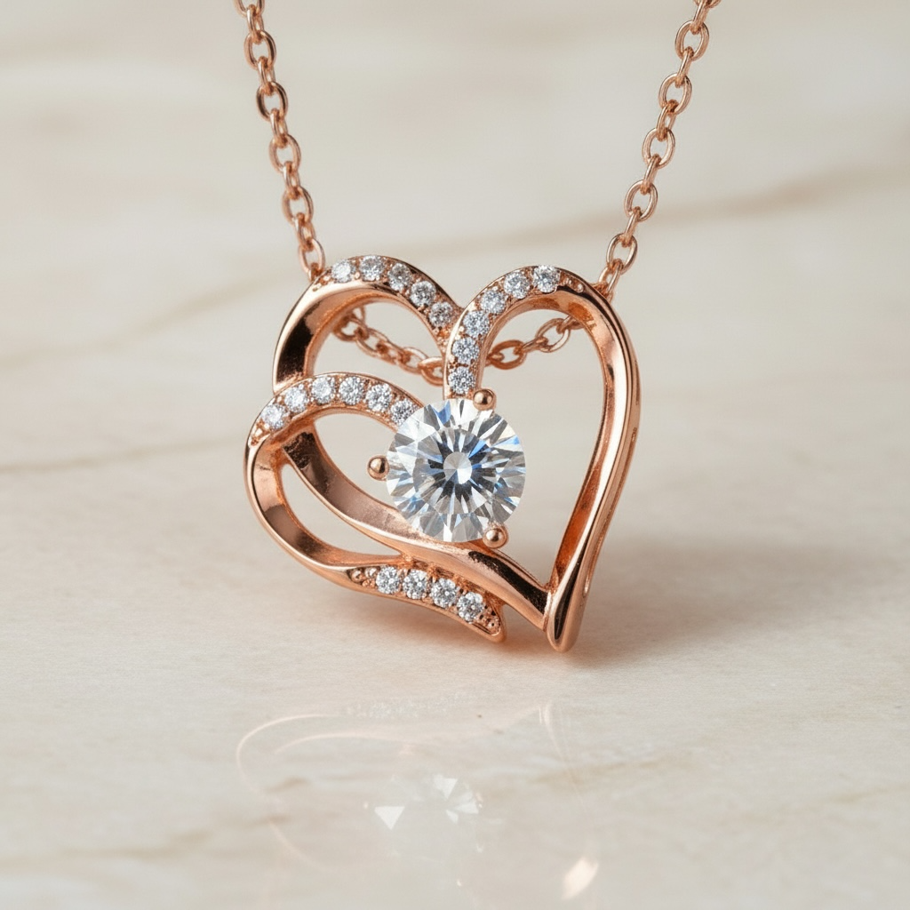 Heart Necklace • Dainty Gold Heart Necklace • Romantic Gift for Girlfriend