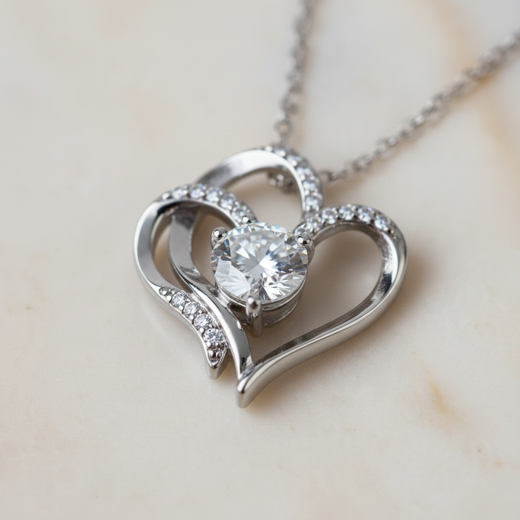 Heart Necklace • Dainty Gold Heart Necklace • Romantic Gift for Girlfriend