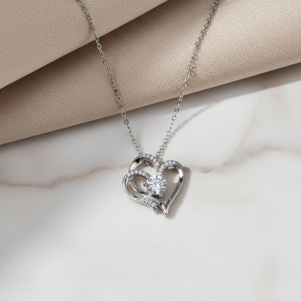 Heart Necklace • Dainty Gold Heart Necklace • Romantic Gift for Girlfriend