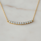 Cluster Smile Necklace • Sterling Silver or Gold Vermeil • Minimalist Layering Bridesmaid Necklace • Bridal Gift