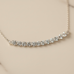 Cluster Smile Necklace • Sterling Silver or Gold Vermeil • Minimalist Layering Bridesmaid Necklace • Bridal Gift