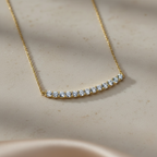Cluster Smile Necklace • Sterling Silver or Gold Vermeil • Minimalist Layering Bridesmaid Necklace • Bridal Gift