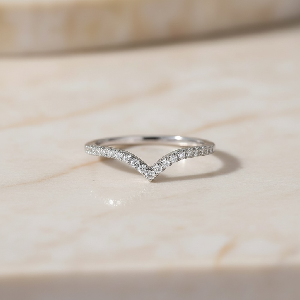 Wishbone V Shaped Chevron Stacking Ring by Stella Amoré