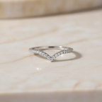 Wishbone V Shaped Chevron Stacking Ring by Stella Amoré