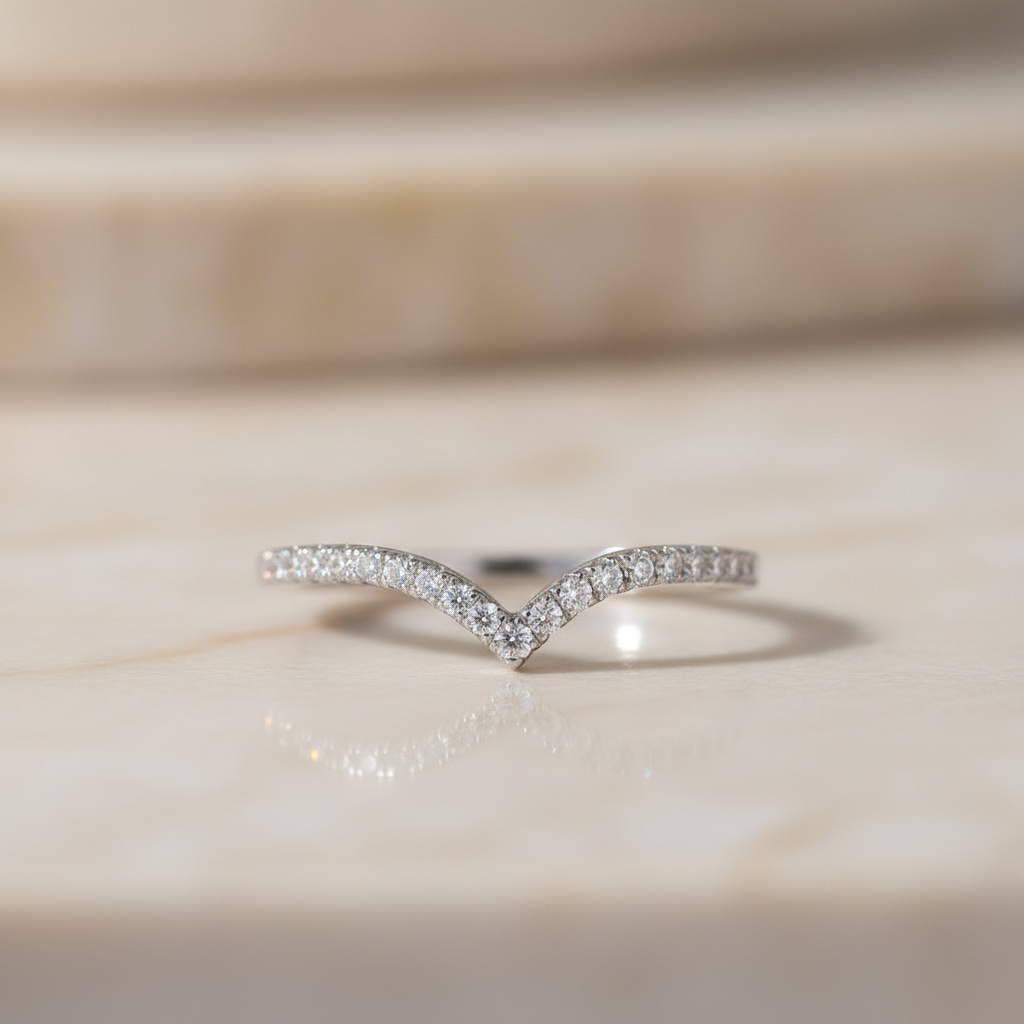 Wishbone V Shaped Chevron Stacking Ring by Stella Amoré