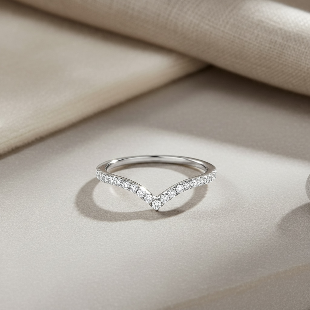 Wishbone V Shaped Chevron Stacking Ring by Stella Amoré