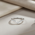 Wishbone V Shaped Chevron Stacking Ring by Stella Amoré