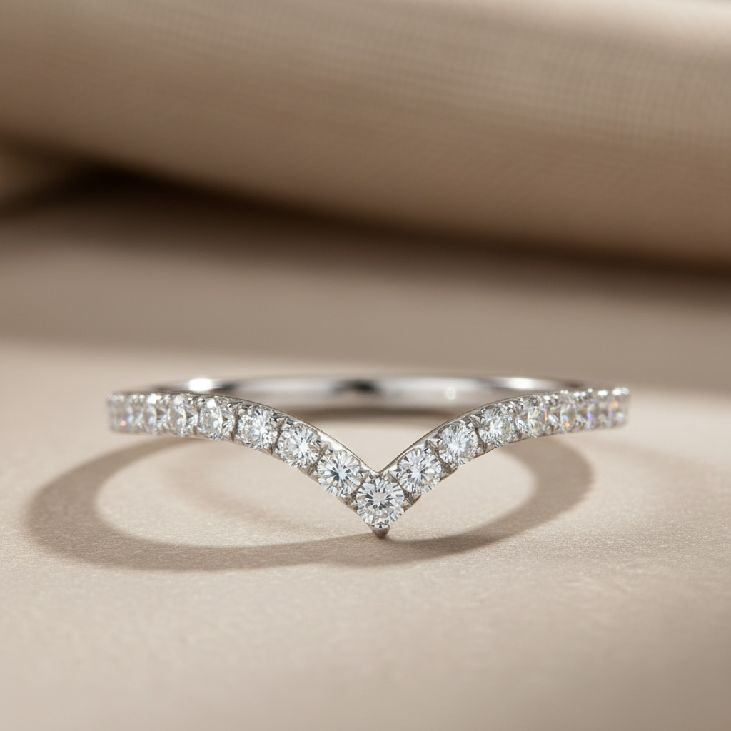 Wishbone V Shaped Chevron Stacking Ring by Stella Amoré