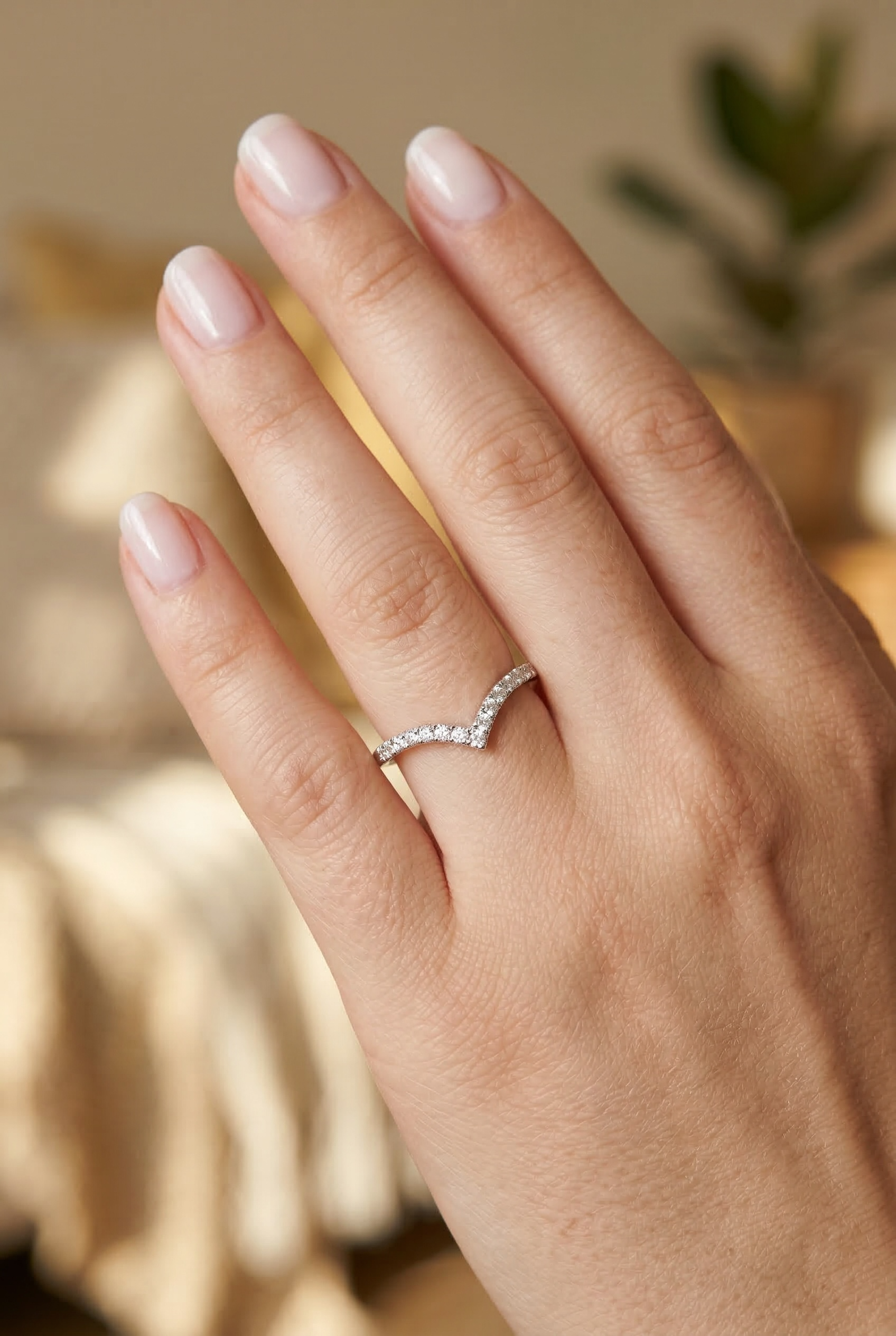 Wishbone V Shaped Chevron Stacking Ring by Stella Amoré