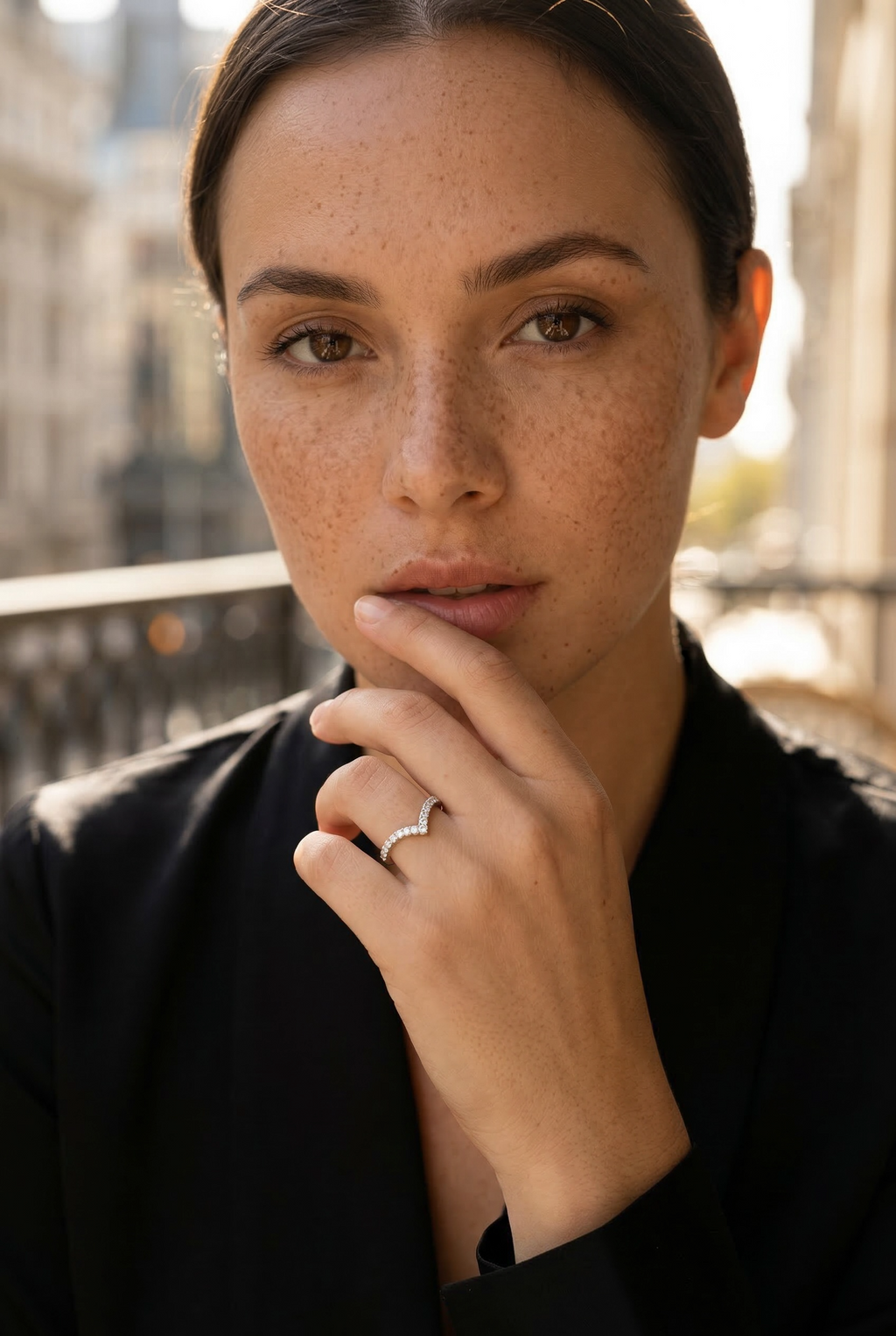 Wishbone V Shaped Chevron Stacking Ring by Stella Amoré