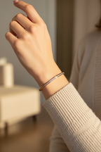 Dainty CZ Tennis Bangle Bracelet by Stella Amoré