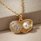 Gold Oyster Pearl Necklace