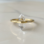 Crystal Point Ring | Hexagonal Crystal Wand | Adjustable Boho Ring by Stella Amoré