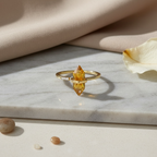 Crystal Point Ring | Hexagonal Crystal Wand | Adjustable Boho Ring by Stella Amoré