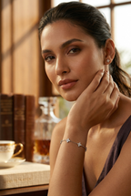 Gold Clover Bracelet by Stella Amoré: 18k Gold Plated Sterling Silver with Sparkling CZ