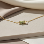 Dainty Horizontal Baguette Cut Ruby Necklace by Stella Amoré