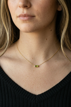 Dainty Horizontal Baguette Cut Ruby Necklace by Stella Amoré