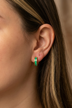 Opal Hoop Earrings | Elegant Silver Opal Huggie Set | Everyday White & Blue Opal Jewelry | October Birthstone Gift