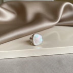 Chunky Mother of Pearl Ring | Adjustable Pinky Ring | Unique Summer Statement Jewelry | Vintage Gem by Stella Amoré