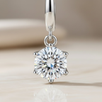 Moissanite Dangle Hoop Earrings | 925 Sterling Silver Diamond Drop Huggies | Small Silver Diamond Hoops | Everyday Sparkle Earrings