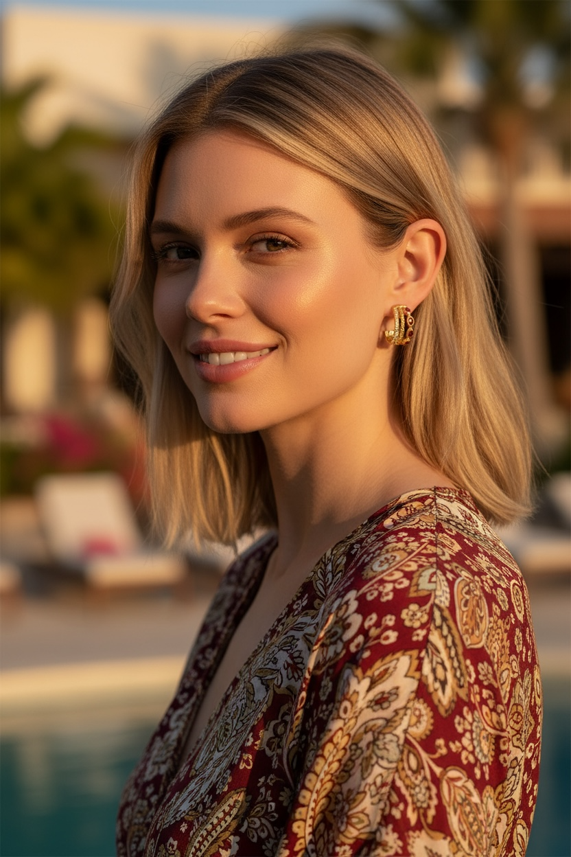 Gold Garnet Triple Hoop Earrings, January Birthstone Huggies, Oval Red Gemstone 18K Gold Stainless Steel Statement Hoops