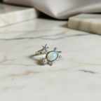 Turtle Ring | Adjustable Silver Opal Turtle Ring | Sea Turtle Jewelry for Beach Lovers