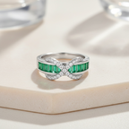 Emerald Baguette Cut Eternity Ring with Infinity Sign by Stella Amoré