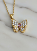 Pave CZ Crystal Butterfly Necklace by Stella Amoré