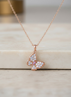 Pave CZ Crystal Butterfly Necklace by Stella Amoré