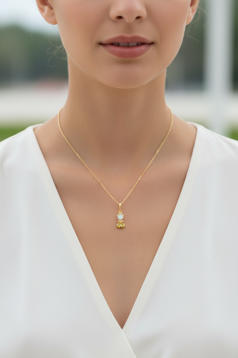 Princess Necklace - Dainty Disney Inspired Jewelry, Perfect Gift for Kids & Adults, Ariel & Rapunzel Charm