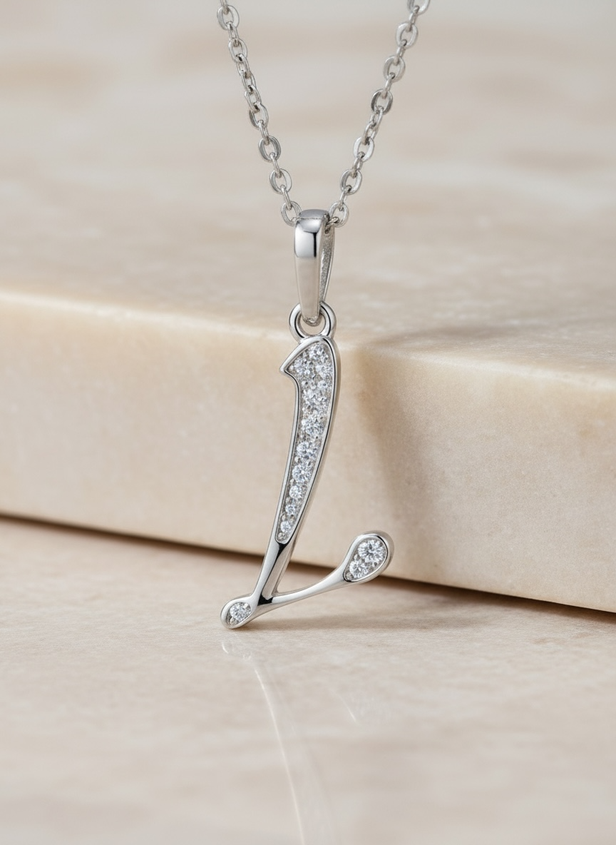 Moissanite Initial Necklace – Custom Letter Pendant, Personalized Diamond-Like Charm, Waterproof & Gift-Ready