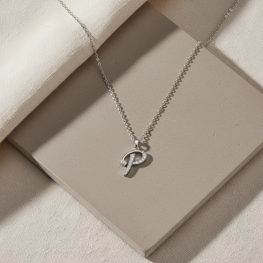 Moissanite Initial Necklace – Custom Letter Pendant, Personalized Diamond-Like Charm, Waterproof & Gift-Ready