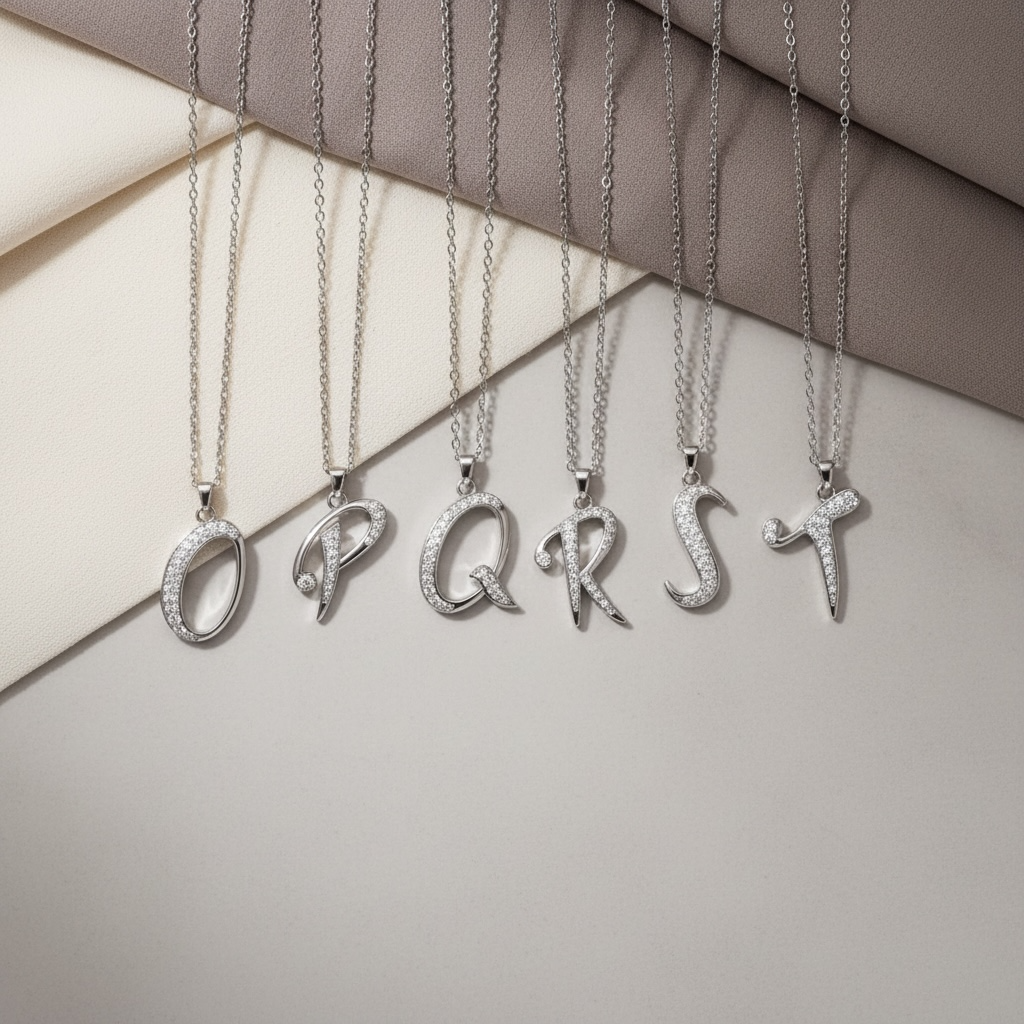 Moissanite Initial Necklace – Custom Letter Pendant, Personalized Diamond-Like Charm, Waterproof & Gift-Ready