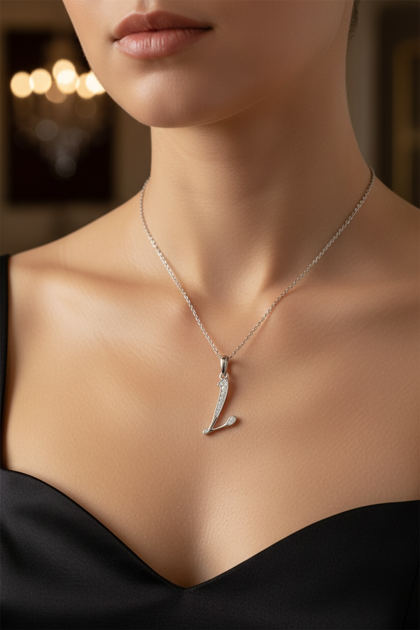 Moissanite Initial Necklace – Custom Letter Pendant, Personalized Diamond-Like Charm, Waterproof & Gift-Ready
