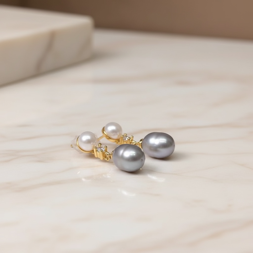 Bridal Pearl Earring - Elegant Dangle Earrings with CZ Accent - Perfect Bridesmaid Gift | Pearl Jewelry