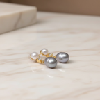 Bridal Pearl Earring - Elegant Dangle Earrings with CZ Accent - Perfect Bridesmaid Gift | Pearl Jewelry