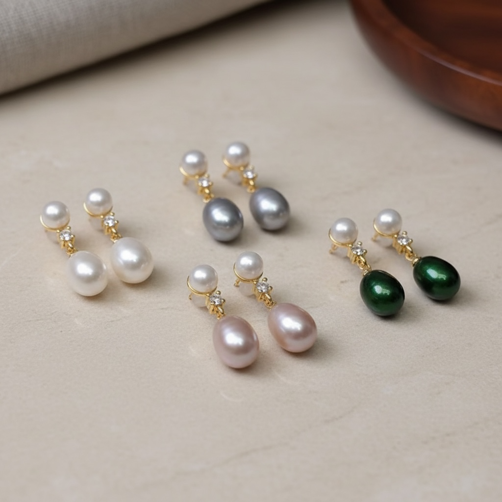 Bridal Pearl Earring - Elegant Dangle Earrings with CZ Accent - Perfect Bridesmaid Gift | Pearl Jewelry