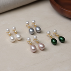 Bridal Pearl Earring - Elegant Dangle Earrings with CZ Accent - Perfect Bridesmaid Gift | Pearl Jewelry