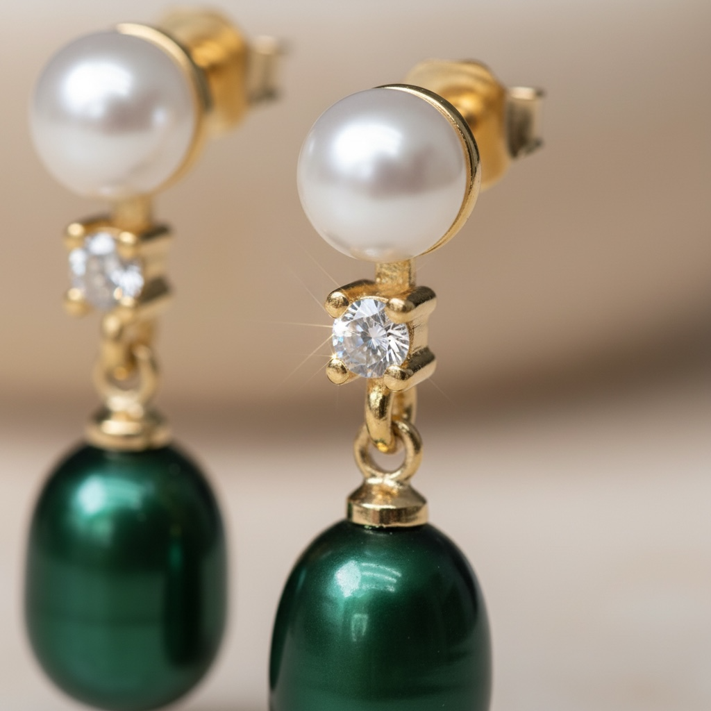 Bridal Pearl Earring - Elegant Dangle Earrings with CZ Accent - Perfect Bridesmaid Gift | Pearl Jewelry