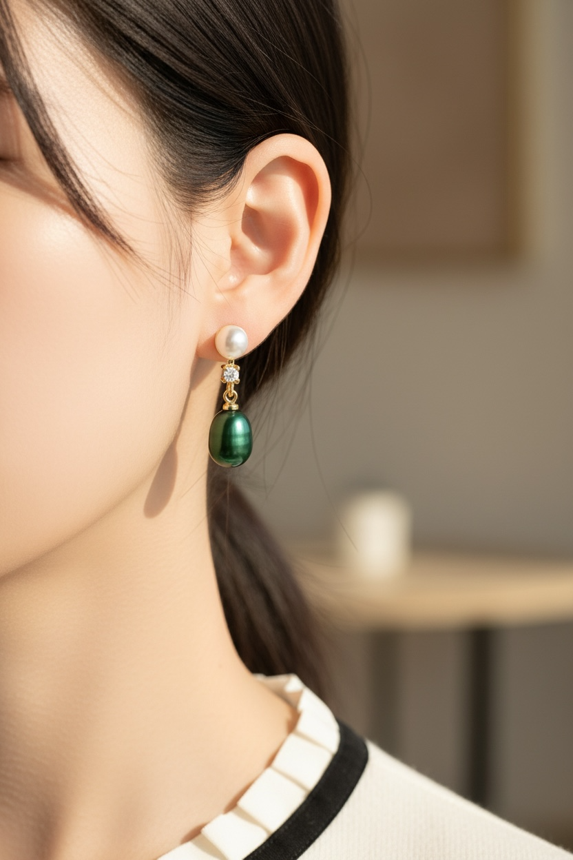 Bridal Pearl Earring - Elegant Dangle Earrings with CZ Accent - Perfect Bridesmaid Gift | Pearl Jewelry