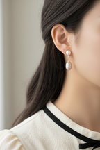 Bridal Pearl Earring - Elegant Dangle Earrings with CZ Accent - Perfect Bridesmaid Gift | Pearl Jewelry