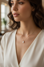 Pear CZ Birthstone Necklace | Dainty Minimalist 18k Gold Jewelry | Personalized Birthstone Gift