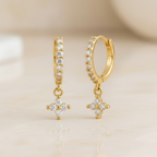 Silver Pear Cut Diamond Brown Bag Earrings | Elegant Silver Jewelry | Contemporary Style | Gift-Ready