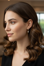 Gold Clover Shaped Cut Diamond Huggie Hoops Earrings | Elegant Sterling Silver Jewelry | Statement Fashion Earrings