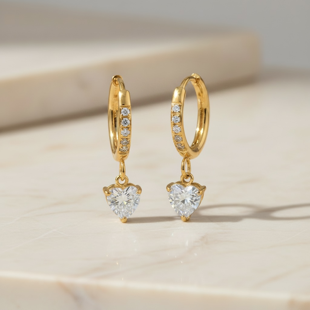Silver Pear Cut Diamond Brown Bag Earrings | Elegant Silver Jewelry | Contemporary Style | Gift-Ready