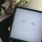 Moissanite Stud Earrings: White Gold Sterling Silver, GRA Certified